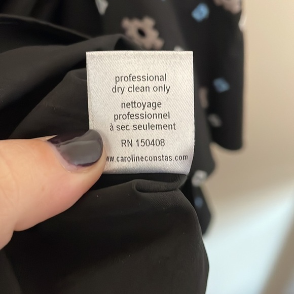 Caroline Constas Black Cotton Carmen Embroidery Cocktail Off Shoulder Mini Dress - Picture 5 of 8